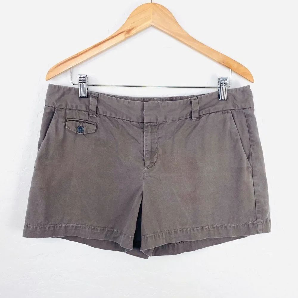 Loft dark taupe twill shorts size 10